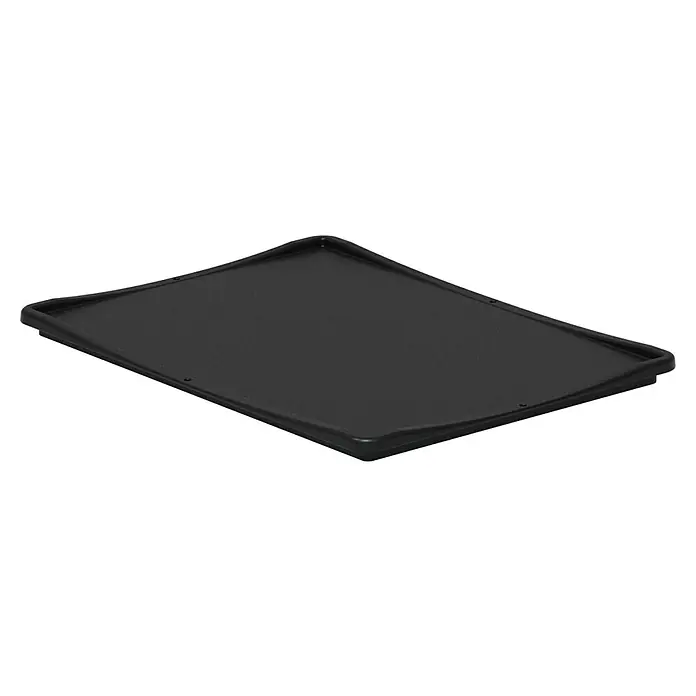 Surplus Systems Deckel Eurobox - L x B: 40 x 30 cm - Schwarze rechteckige Kunststoffwanne mit erhöhtem Rand, ideal für den Einsatz im Haushalt oder in der Werkstatt zur Aufbewahrung von Gegenständen.