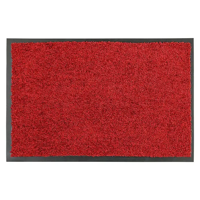 Astra Schmutzfangmatte Proper Tex - Rot, 60 x 180 cm, Material Nutzschicht: 100 % Polyamid - Rote Fußmatte mit dunklem Rand, ideal für Eingänge, um Schmutz zu entfernen und Böden sauber zu halten. Einladend und funktional.