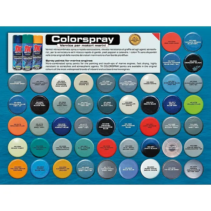 Pintura en spray TK Mercury - 400 ml, Negro - Colorspray para motores marinos. Pinturas en aerosol nitrocombinadas para la pintura y el retoque de motores marinos en colores originales.