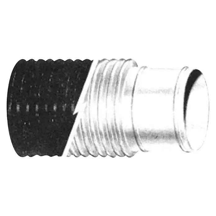 Manguera de agua a metros - Diámetro: 29 mm - Primer plano de una tubería flexible con una llamativa transición de negro a blanco, destacando la versatilidad del producto.