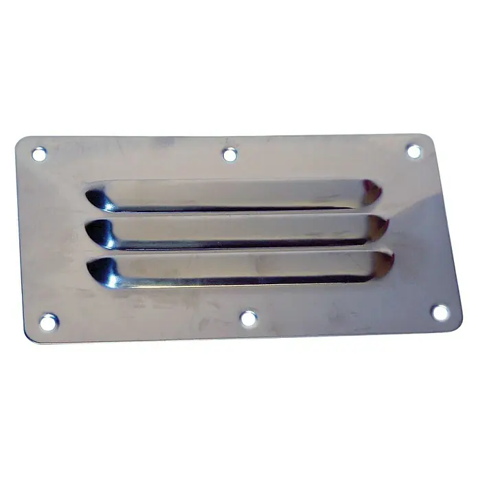 Rejilla de ventilación - L x An x Al: 127 x 65 x 8 mm, Acero inoxidable - Rejilla metálica con tres ranuras para ventilación, ideal para usar en diversos entornos.