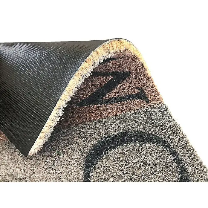 Astra Coco Fußmatte Style - 40 x 60 cm, Bunt, Material Nutzschicht: 100 % Kokos, Home, Kokos - Detailansicht einer braunen Fußmatte mit einer schwarzen Gummirückseite.