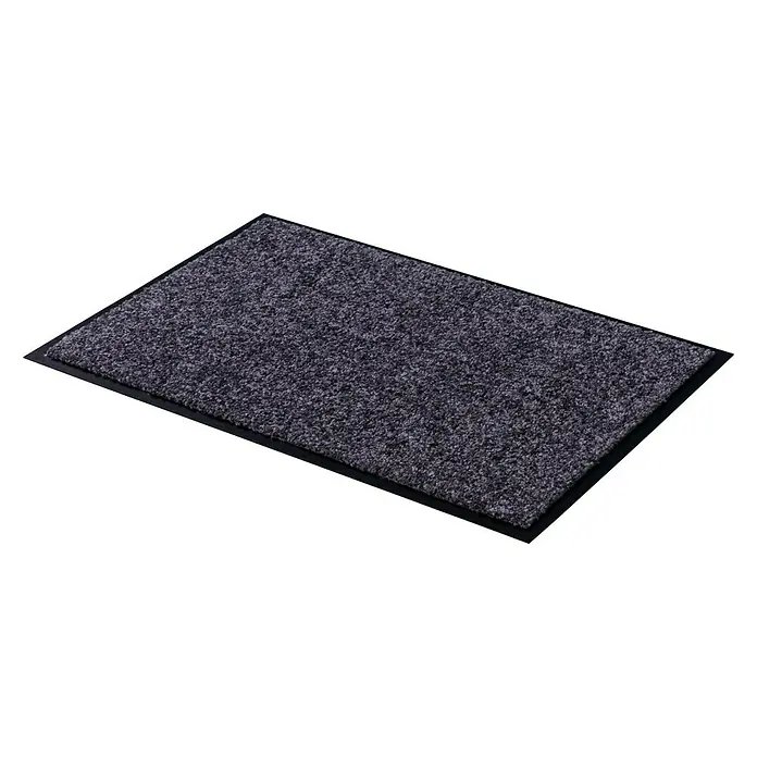 Astra Schmutzfangmatte Proper Tex - Blaugrau, 250 x 90 cm, Material Nutzschicht: 100 % Polyamid - Graue Fußmatte mit schwarzem Rand, ideal für den Eingangsbereich, um Schmutz und Feuchtigkeit fernzuhalten. Praktisch und stilvoll.