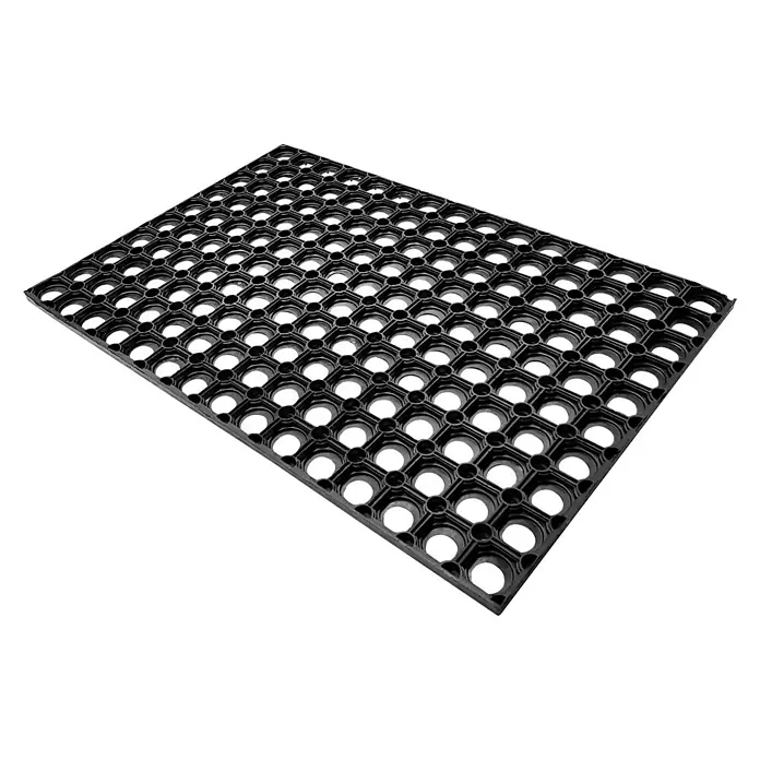 Astra Gummimatte Quadro Light - Schwarz, 40 x 60 cm - Schwarze Gummimatte mit Löchern. Ideal für den Einsatz in feuchten Umgebungen, bietet Rutschfestigkeit und erleichtert die Reinigung.
