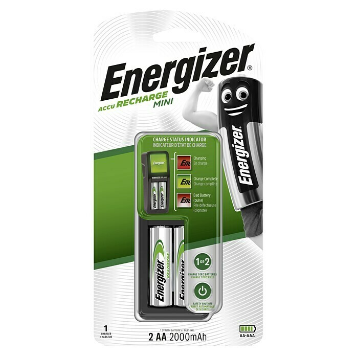 Energizer Cargador Mini (2 pilas Mignon (AA), 2.000 mAh)