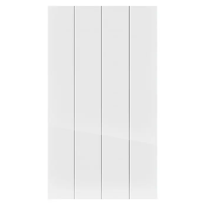 HJM Emisor térmico Ava - 500 W, Blanco, 7,5 x 33,5 x 50 cm, Seco - Elegante puerta de armario blanca con paneles verticales, que ofrece un diseño moderno y elegante para cualquier espacio.