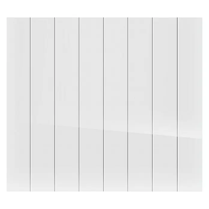 HJM Emisor térmico Ava - 1.500 W, Blanco, 7,5 x 67,2 x 50 cm, Seco - Panel de pared blanco brillante con juntas verticales, ideal para interiores modernos y un diseño de pared elegante.