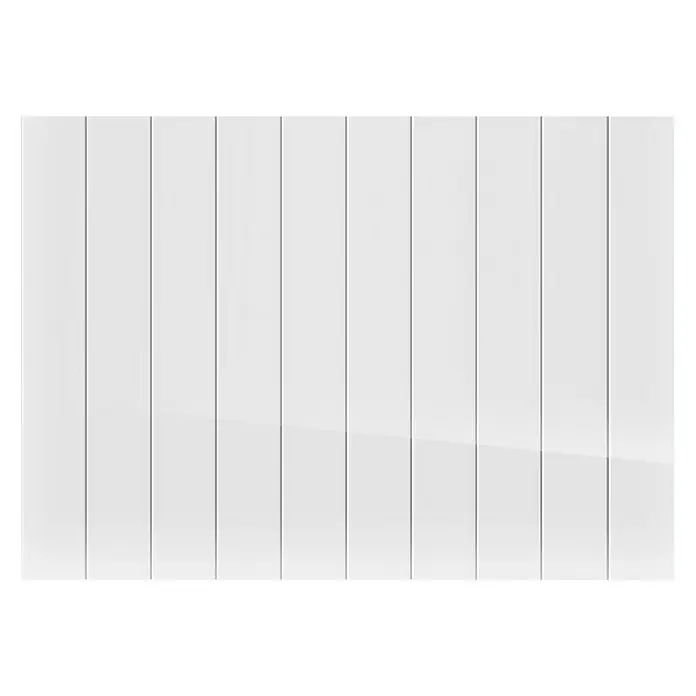HJM Emisor térmico Ava - 2.000 W, Blanco, 7,5 x 84,4 x 50 cm, Seco - Presentación de una elegante pared de paneles blanca. Ideal para interiores modernos con un diseño elegante y minimalista.