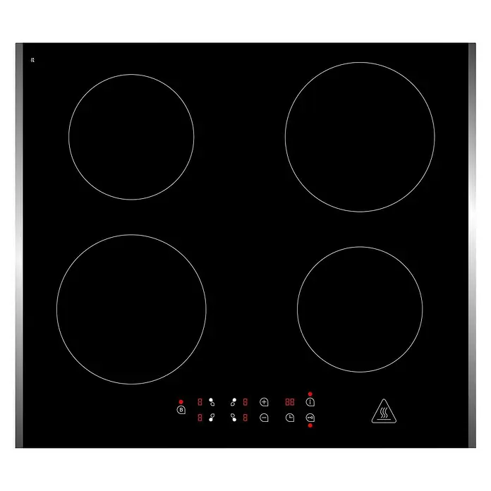 Respekta Induktionskochfeld KM 4295 I - Glas, Anzahl Normalkochstellen: 4 Stk. - Modernes schwarzes Induktionskochfeld mit vier Kochzonen und digitalem Bedienfeld für präzises Kochen.