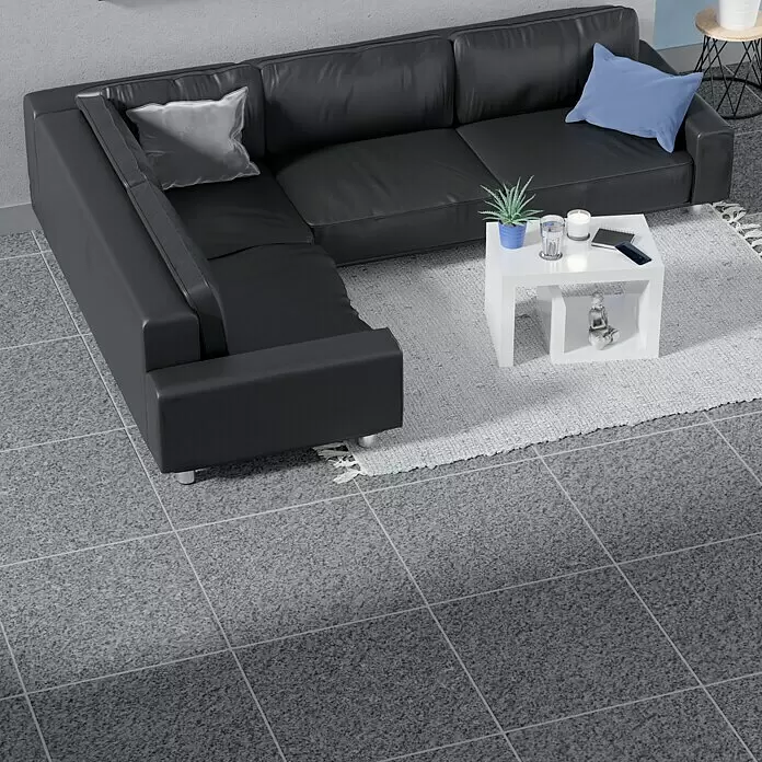 Feinsteinzeugfliese Recon - 60 x 60 cm, Schwarz, Matt - Stimmungsaufnahme