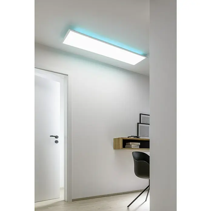 Tween Light LED-Panel RC-CCT-DIM-RGB-Backlight - 36 W, L x B x H: 120 x 30 x 5 cm, Weiß, RGBW - Deckenleuchte mit rechteckiger Form und sanfter Beleuchtung für moderne Innenräume. Das Licht sorgt für eine angenehme Atmosphäre im Raum.
