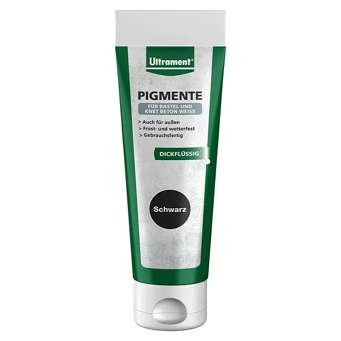 Ultrament PigmentSchwarz, 100 ml - Produktabbildung von Ultrament Pigmente Schwarz, geeignet für Bastel- und Knetbeton. Ideal für Innen- und Außenbereiche, frost- und wetterfest.