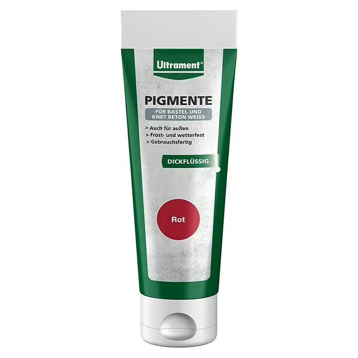 Ultrament Pigment - Rot, 100 ml - Eine Tube Ultrament Pigmente für Bastel- und Knetbeton, Farbe Rot, dickflüssig und gebrauchsfertig.