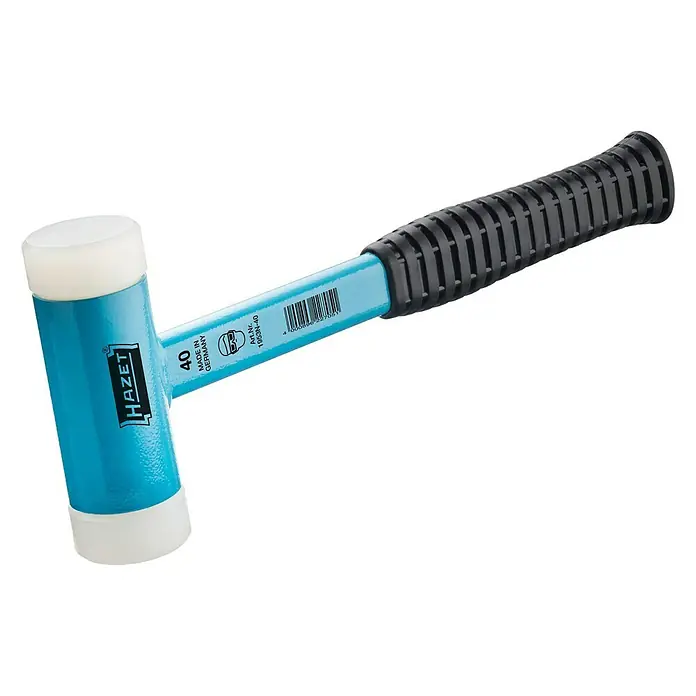 Hazet Schonhammer - Durchmesser Kopf: 40 mm - Hazet Schonhammer mit einem blauem Kopf und einem Griff mit schwarzen Elementen. Das Werkzeug ist robust und langlebig.