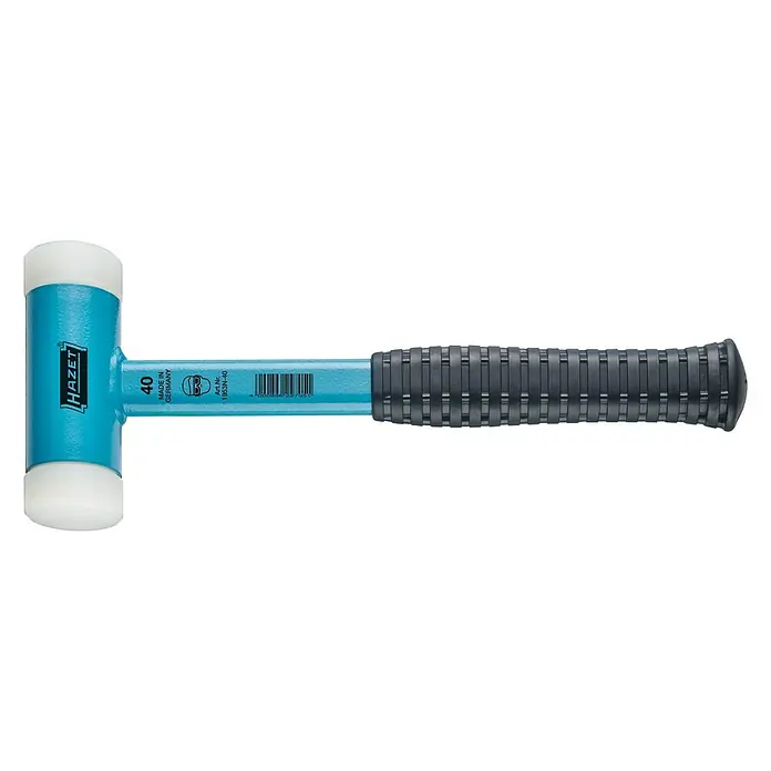 Hazet Schonhammer - Durchmesser Kopf: 40 mm - HAZET 1953N-40 Schonhammer mit weißen Schlagflächen, der für präzise und schonende Arbeiten entwickelt wurde. Mit ergonomischem Griff.