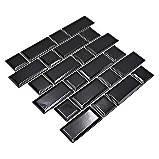 Mozaik pločica Metro Uni CG M02BM (29,4 x 29,1 cm, Crne boje, Sjaj)
