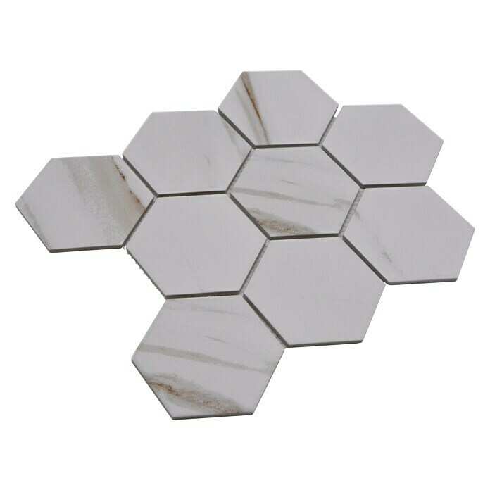 Mosaikfliese Hexagon CIM HX9 CT (25,6 x 29,5 cm, Beige/Braun/Weiß, Matt)