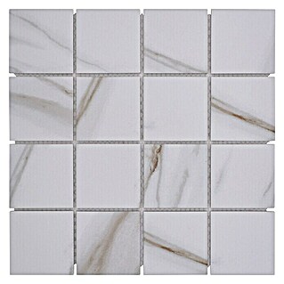 Mosaikfliese Quadrat Calacatta CIM Q73 CT (30,6 x 30,6 cm, Braun/Beige/Weiß, Matt)