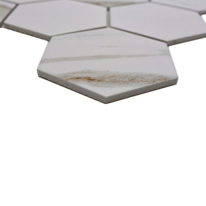 Mosaikfliese Hexagon CIM HX9 CT (25,6 x 29,5 cm, Beige/Braun/Weiß, Matt)