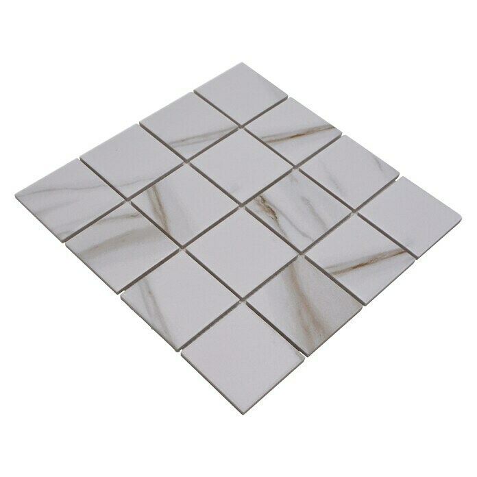 Mosaikfliese Quadrat Calacatta CIM Q73 CT (30,6 x 30,6 cm, Braun/Beige/Weiß, Matt)