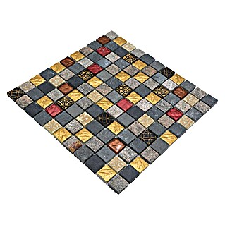 Mozaik pločica Quadrat Crystal Mix XCM CR47 (30 x 30 cm, Sivo-crne boje, Sjaj)