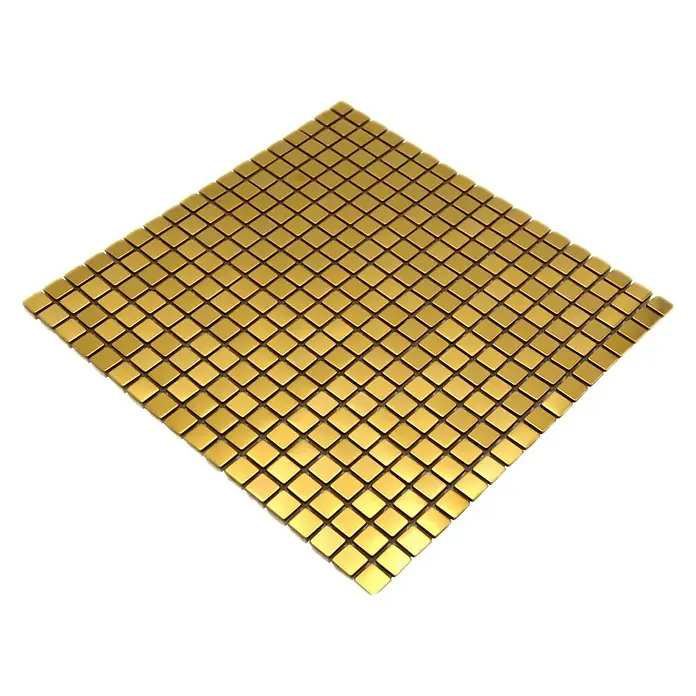 Mosaikfliese Quadrat XCE 15DG - 30 x 30 cm, Gold, Glänzend - Quadratische Goldmosaikfliesen, die eine glänzende, luxuriöse Oberfläche für Innenräume bieten. Die goldenen Mosaikfliesen verleihen jedem Raum einen Hauch von Glamour.