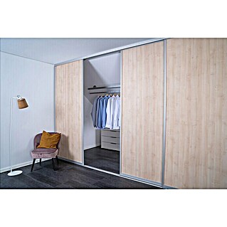 Room Plaza Easy Doing Schiebetür-Bau-Set (Ahorn Naturwuchs, Profilfarbe: Silber)