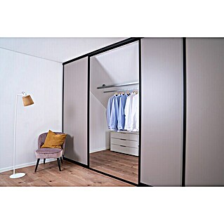 Room Plaza Easy Doing Schiebetür-Bau-Set (Taupe, Profilfarbe: Schwarz)