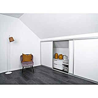Room Plaza Easy Doing Schiebetür-Bau-Set Kniestock (Signalweiß, Profilfarbe: Silber)