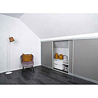 Room Plaza Easy Doing Schiebetür-Bau-Set Kniestock (Taupe, Profilfarbe: Silber)