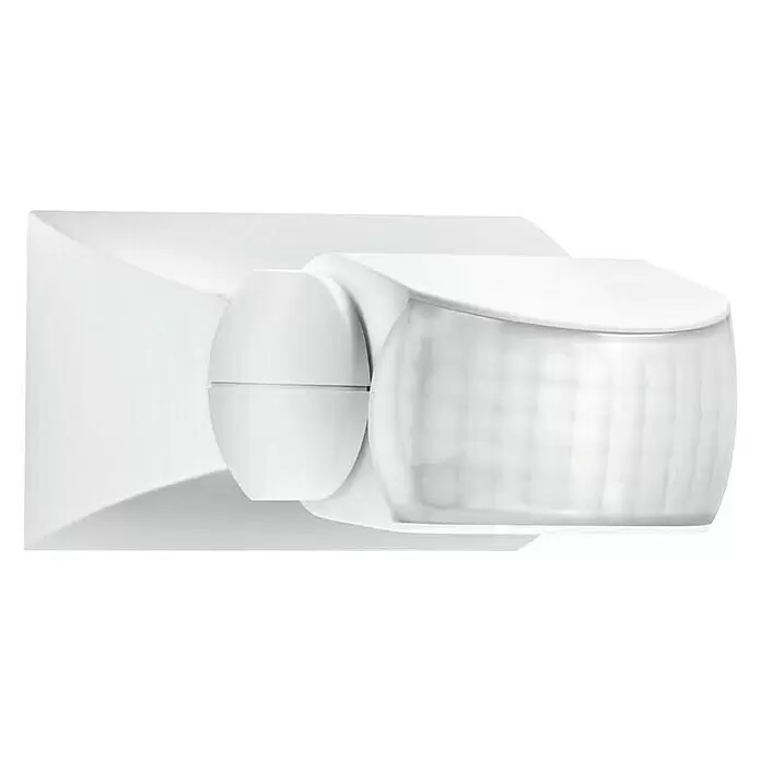 Steinel Sensor de movimiento IS 1 - Alcance sensor: 10 m, Negro, Ángulo de detección sensor: 120 °, L x An x Al: 120 x 80 x 50 mm - Sensor de movimiento blanco de pared con lente de detección translúcida y acanalada y cabezal ajustable.