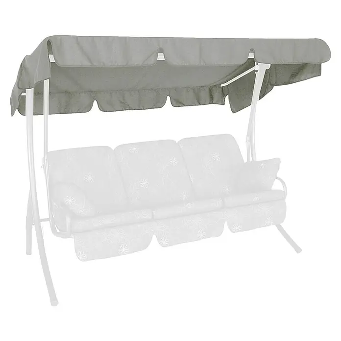 ErsatzdachPassend für: Angerer 3-Sitzer Hollywoodschaukeln, Hellgrau, PE-Bändchengewebe - Ein schattenspendendes Gartenschaukel-Set, ideal zum Entspannen im Freien, mit bequemen Kissen und einem robusten Gestell für Komfort und Langlebigkeit.