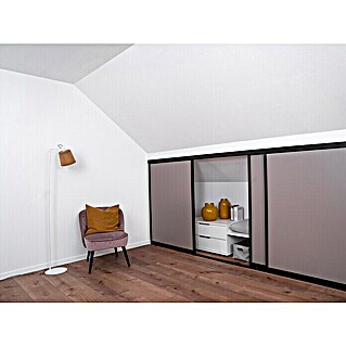 Room Plaza Easy Doing Schiebetür-Bau-Set Kniestock (Taupe, Profilfarbe: Schwarz)