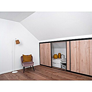 Room Plaza Easy Doing Schiebetür-Bau-Set Kniestock (Buche Naturwuchs, Profilfarbe: Schwarz)