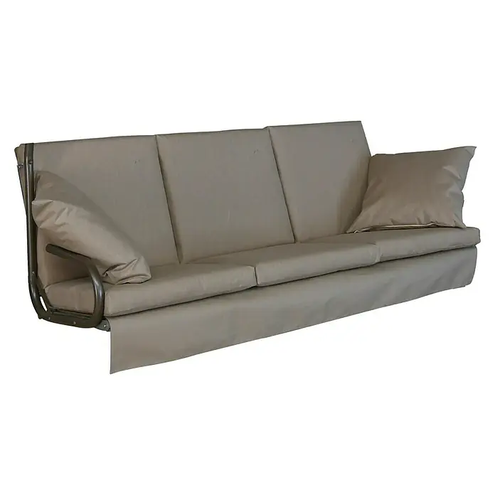 Ersatzkissen - Passend für: Hollywoodschaukel Loft Sun, Taupe - Einladendes Sofa mit beigen Polstern und Metallgestell, ideal für entspannte Stunden im stilvollen Ambiente. Gemütlichkeit pur.