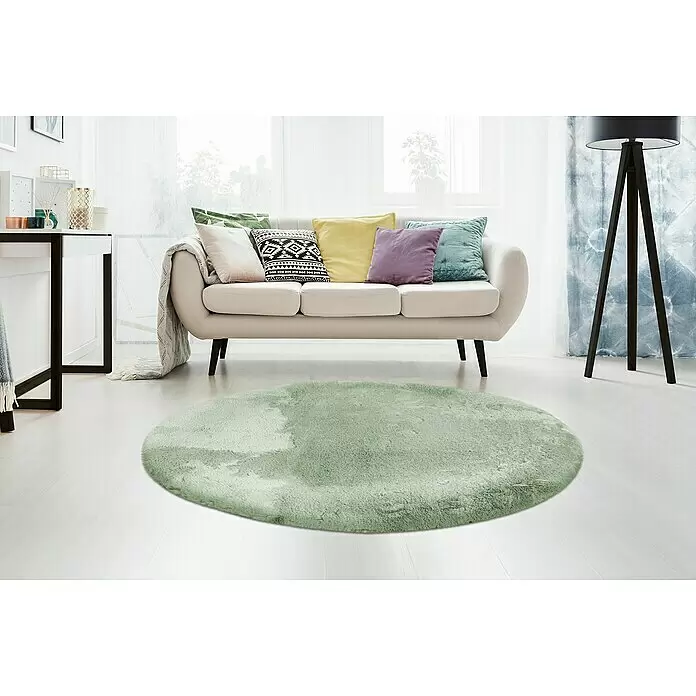 Fellteppich Happy - Jade, Durchmesser: 160 cm, 100 % Polyester (Flor) - Stimmungsaufnahme