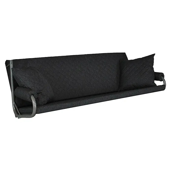 ErsatzkissenPassend für: Hollywoodschaukel Elegance Joy, Grau - Bequeme schwarze Hollywoodschaukel mit weichen Kissen, die zum Entspannen im Garten oder auf der Terrasse einlädt. Ideal für gemütliche Stunden.