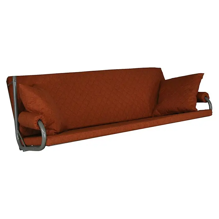 Ersatzkissen - Passend für: Hollywoodschaukel Elegance Joy, Terracotta - Gemütliche orangefarbene Hängeliege mit gesteppter Polsterung und Stahlrahmen für entspannte Stunden im Freien.