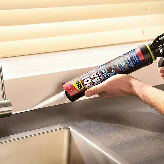 UHU Poly Max Montagekleber Power - Weiß, 425 g, Kartusche - Anwendungsbeispiel