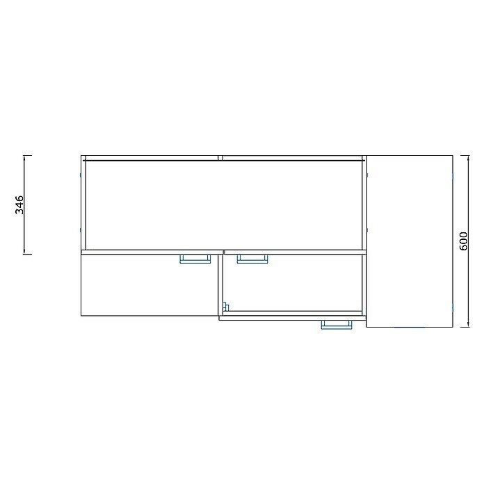 Respekta Miniküche MK130WOSS130 cm, Mit Duo-Kochmulde, Weiß Sketch