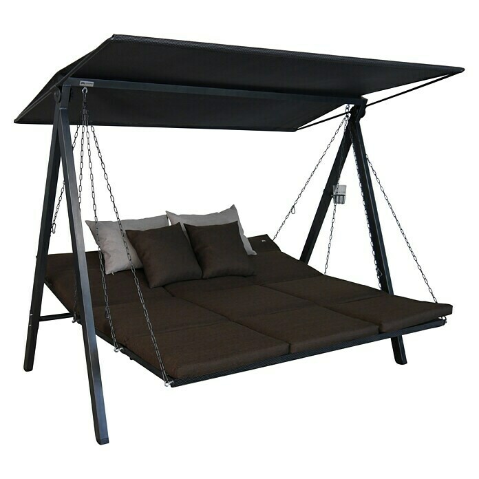 Hollywoodschaukel Lounge SmartB x T x H: 210 x 145 x 160 cm, Coffee, Liegefunktion Diagonal View