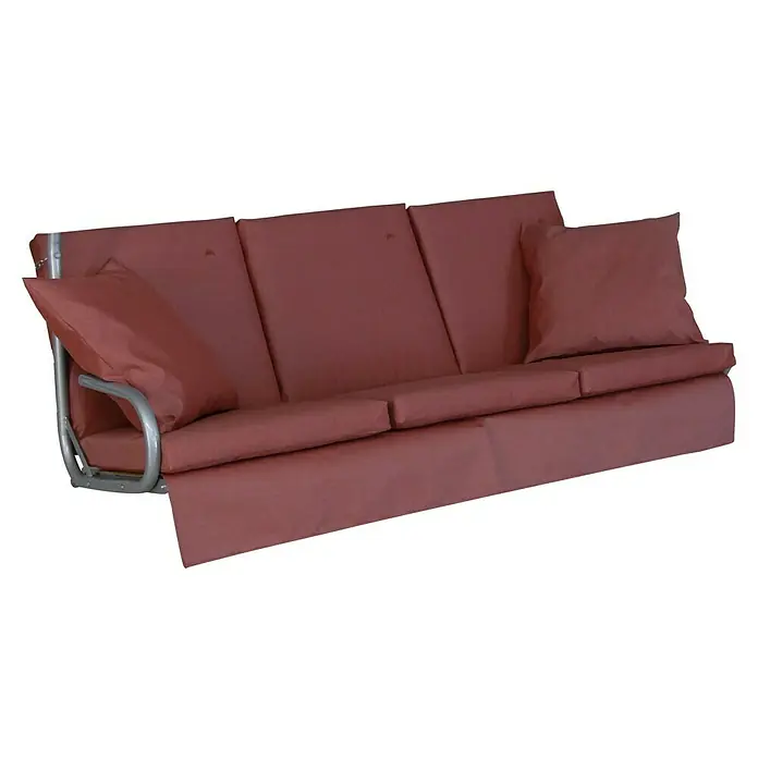 Ersatzkissen - Passend für: Hollywoodschaukel Loft Sun, Terra - Rotes Sofa mit Metallrahmen und Kissen für zusätzlichen Komfort, ideal für Entspannung im Freien.