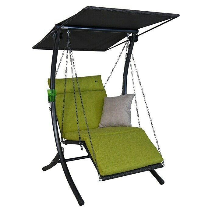 Hollywoodschaukel Swing SmartB x T x H: 100 x 145 x 160 cm, Lime, Liegefunktion Diagonal View