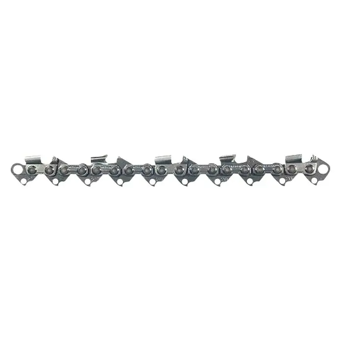 Oregon Cadena para motosierra E66 - Longitud de corte: 40 cm, Anchura de ranura: 1,3 mm - Primer plano de una cadena de motosierra, destacando sus afilados dientes de corte y su robusta construcción.