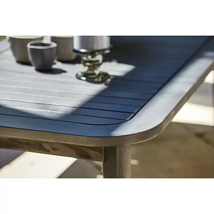 Sunfun Garten-Couchtisch Coralie - L x B x H: 120 x 60 x 35 cm, Mattschwarz - Detailaufnahme