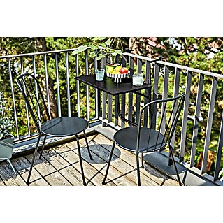 Sunfun Balkonmöbel-Set Melina | Hängetisch (3 -tlg., Stahl, Schwarz, Gartentisch klappbar)