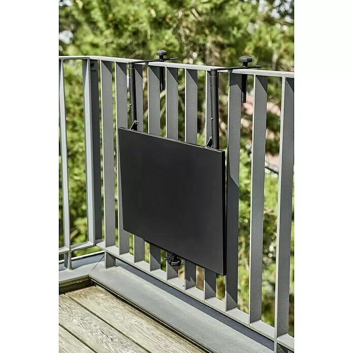 Sunfun Melina Balkon-Hängetisch - L x B: 62 x 60 cm, Stahl, Schwarz, Klappbar - Stimmungsaufnahme