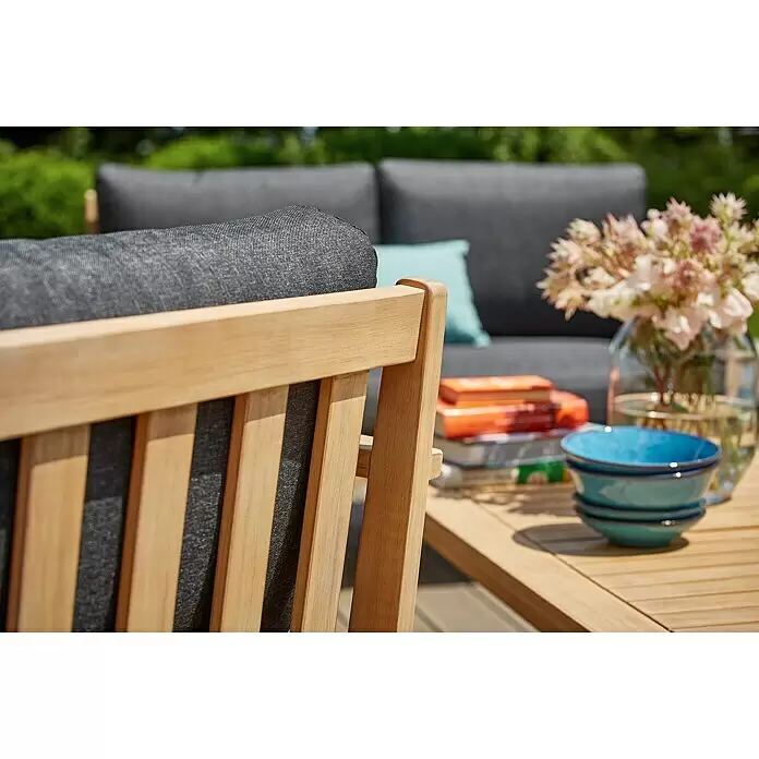 Sunfun Kathrin Loungesessel - B x T x H: 74 x 81 x 78 cm, Anthrazit/Braun - Detailaufnahme