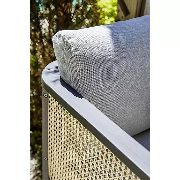 Sunfun Loungesessel Coralie - B x T x H: 72 x 71 x 73 cm, Mattschwarz/Grau - Detailaufnahme