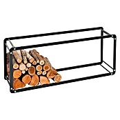 Holzregal (L x B x H: 44,5 x 29,4 x 115 cm, Stahl, Schwarz)